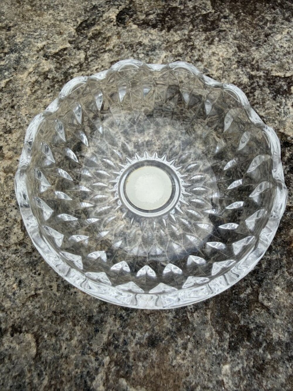 Cristal France Lead Crystal Bowl Diamond Cut Jewelry Holder Trinket Home Decor